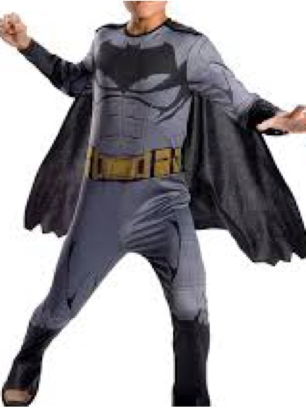 Kids Superhero Batman Costume with Mask - Gray and Black